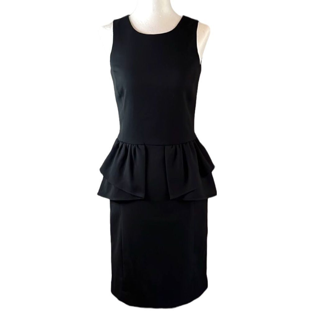 MICHAEL Kors sleeveless black dress peplum style with exposed back zipper. Sz 00